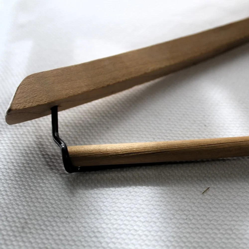 Vintage Tom James Wooden Suit Hanger, J.T. Batts Wishbone Hanger